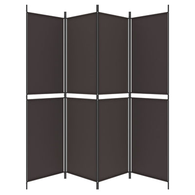 4-Panel Room Divider Brown 200x200 cm Fabric