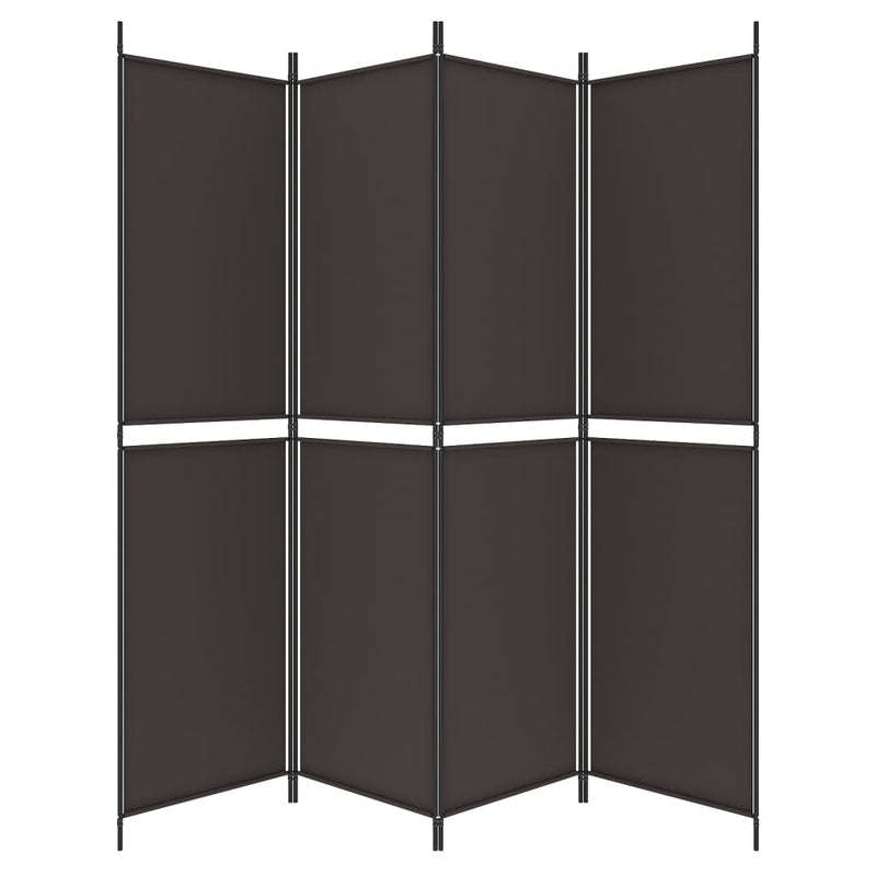 4-Panel Room Divider Brown 200x200 cm Fabric