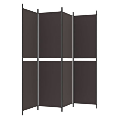 4-Panel Room Divider Brown 200x200 cm Fabric