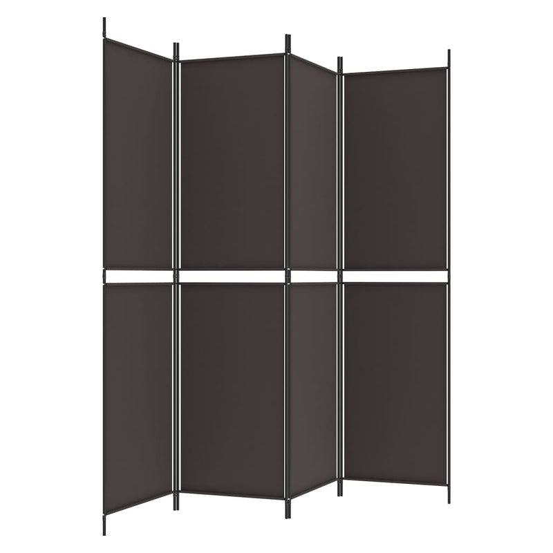 4-Panel Room Divider Brown 200x200 cm Fabric