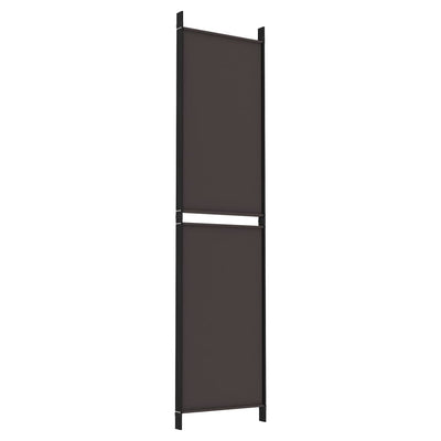 4-Panel Room Divider Brown 200x200 cm Fabric