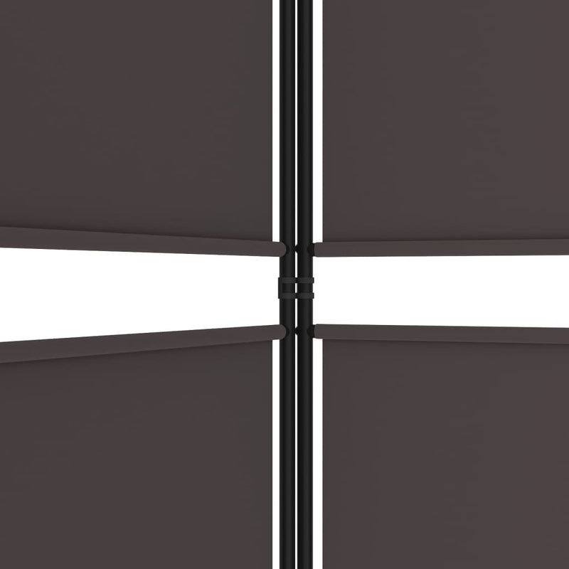 4-Panel Room Divider Brown 200x200 cm Fabric