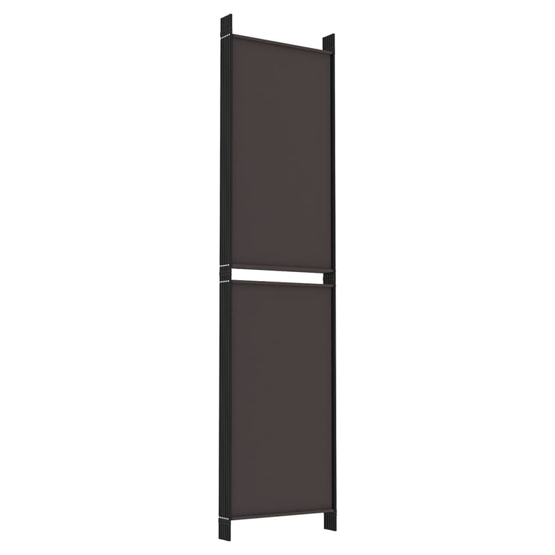 5-Panel Room Divider Brown 250x200 cm Fabric