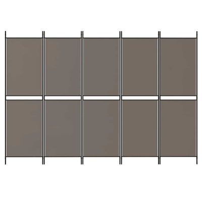 5-Panel Room Divider Anthracite 250x200 cm Fabric