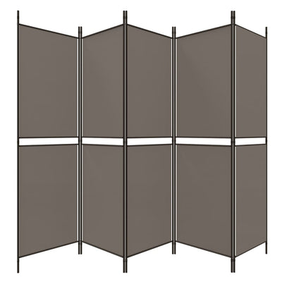 5-Panel Room Divider Anthracite 250x200 cm Fabric