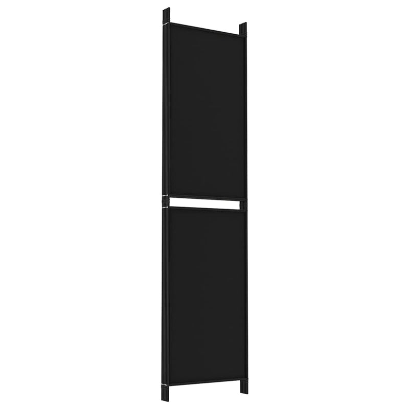 5-Panel Room Divider Black 250x200 cm Fabric