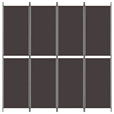 4-Panel Room Divider Brown 200x220 cm Fabric