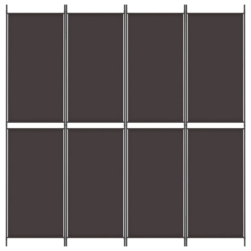 4-Panel Room Divider Brown 200x220 cm Fabric