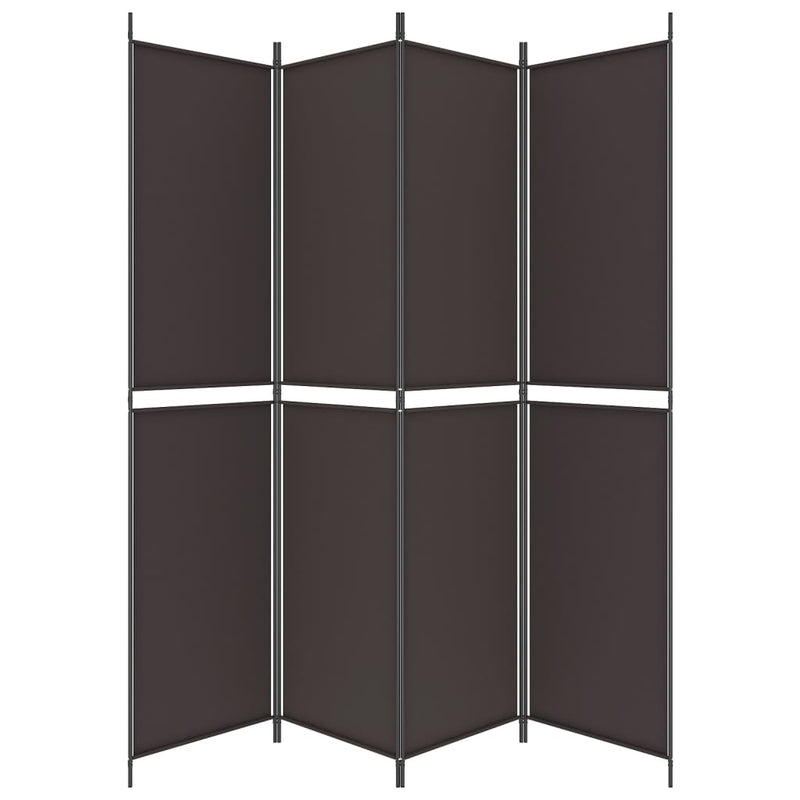 4-Panel Room Divider Brown 200x220 cm Fabric