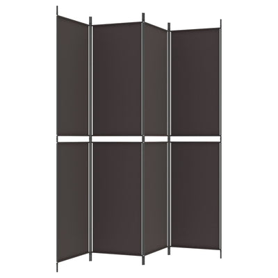 4-Panel Room Divider Brown 200x220 cm Fabric