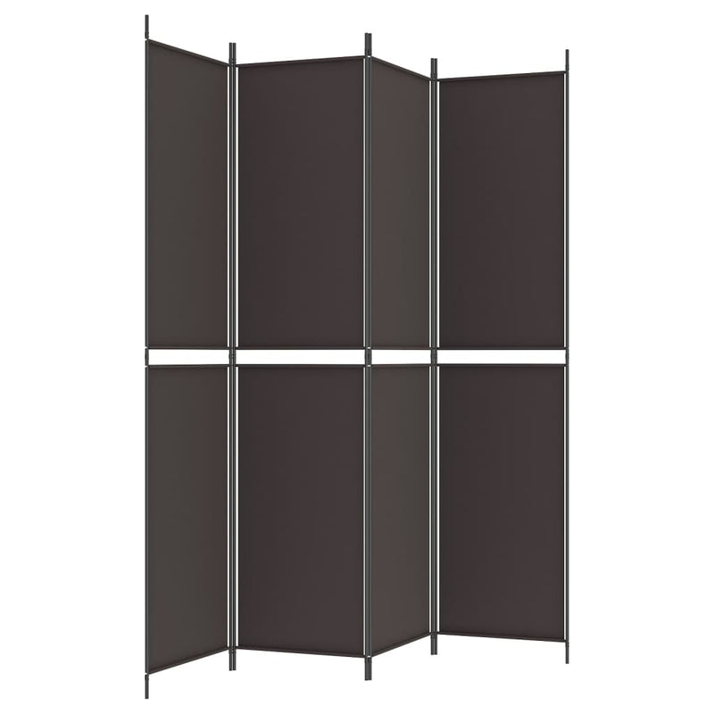 4-Panel Room Divider Brown 200x220 cm Fabric