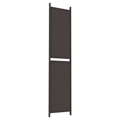 4-Panel Room Divider Brown 200x220 cm Fabric