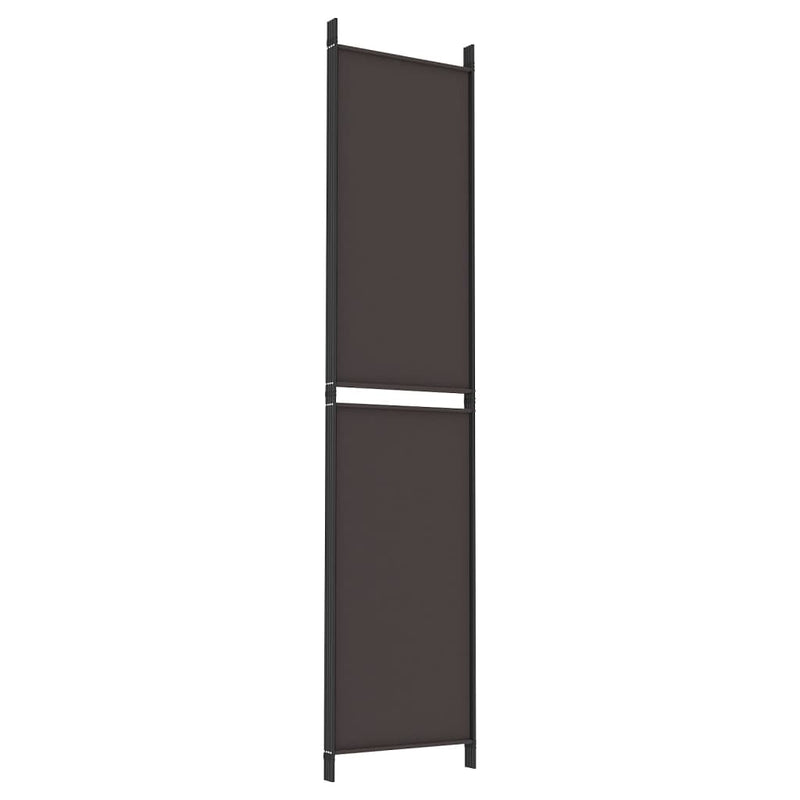 4-Panel Room Divider Brown 200x220 cm Fabric