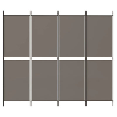 4-Panel Room Divider Anthracite 200x220 cm Fabric