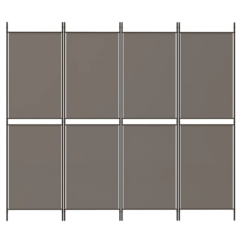 4-Panel Room Divider Anthracite 200x220 cm Fabric