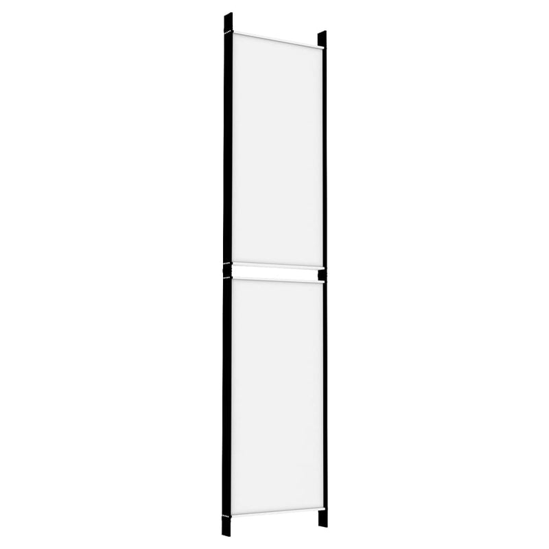 5-Panel Room Divider White 250x220 cm Fabric