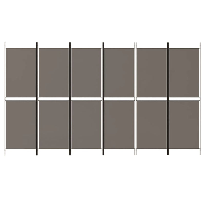 6-Panel Room Divider Anthracite 300x220 cm Fabric