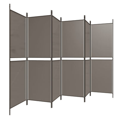 6-Panel Room Divider Anthracite 300x220 cm Fabric