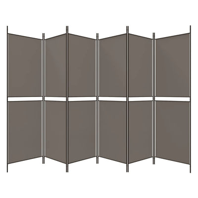 6-Panel Room Divider Anthracite 300x220 cm Fabric