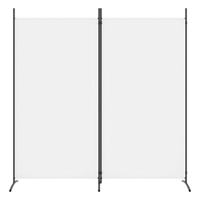 2-Panel Room Divider White 175x180 cm Fabric