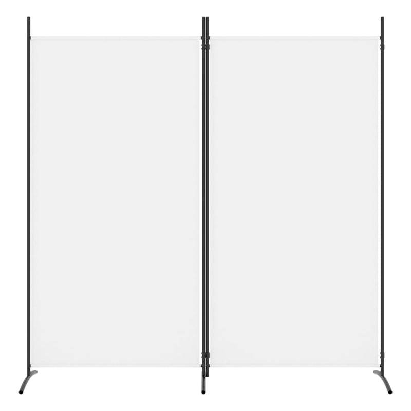 2-Panel Room Divider White 175x180 cm Fabric