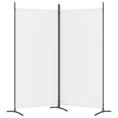 2-Panel Room Divider White 175x180 cm Fabric