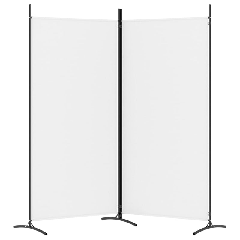 2-Panel Room Divider White 175x180 cm Fabric