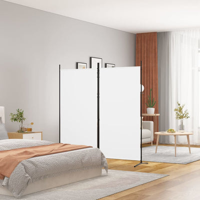 2-Panel Room Divider White 175x180 cm Fabric