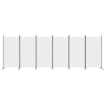 6-Panel Room Divider White 520x180 cm Fabric