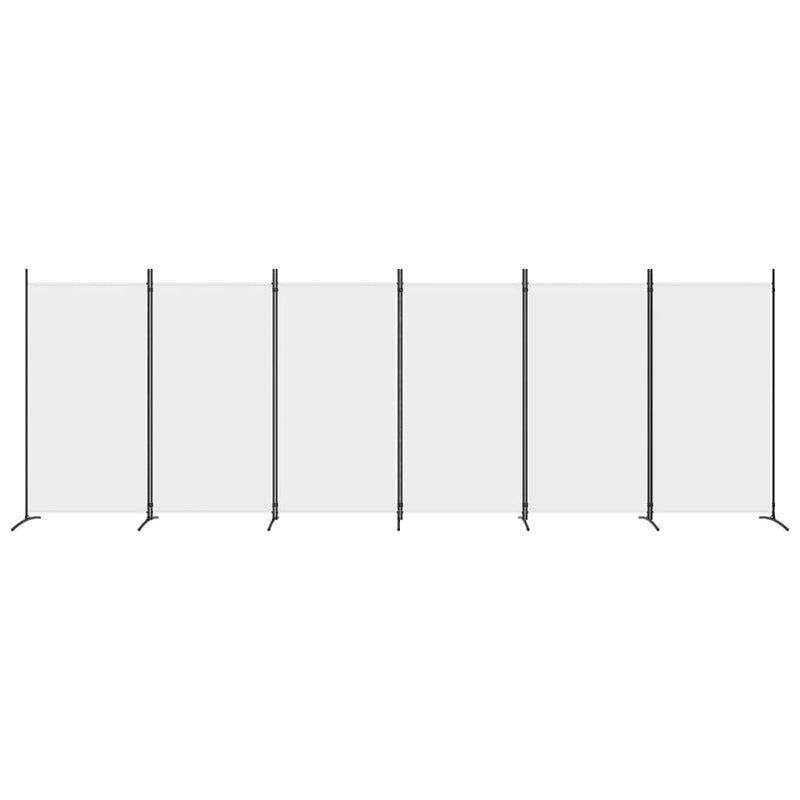 6-Panel Room Divider White 520x180 cm Fabric