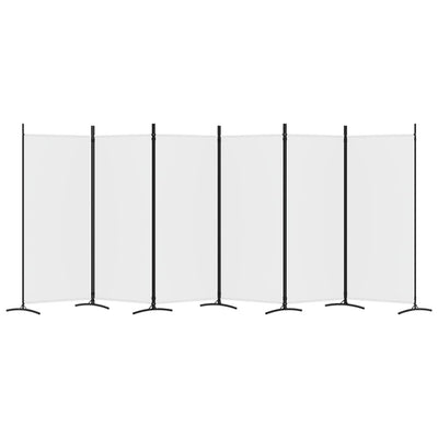 6-Panel Room Divider White 520x180 cm Fabric