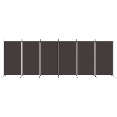 6-Panel Room Divider Brown 520x180 cm Fabric