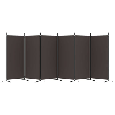 6-Panel Room Divider Brown 520x180 cm Fabric