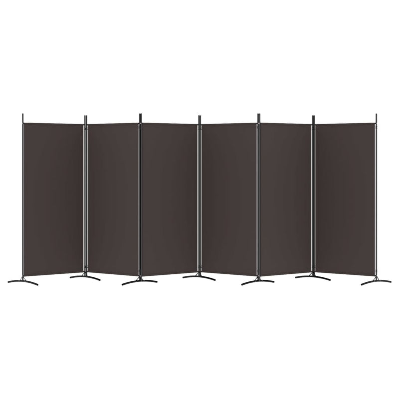 6-Panel Room Divider Brown 520x180 cm Fabric