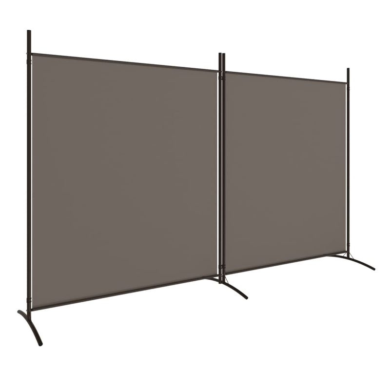 2-Panel Room Divider Anthracite 348x180 cm Fabric