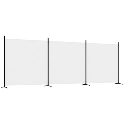 3-Panel Room Divider White 525x180 cm Fabric