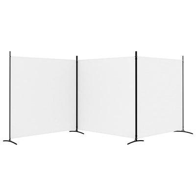 3-Panel Room Divider White 525x180 cm Fabric