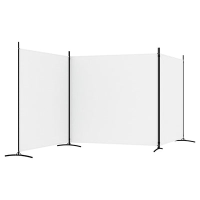 3-Panel Room Divider White 525x180 cm Fabric