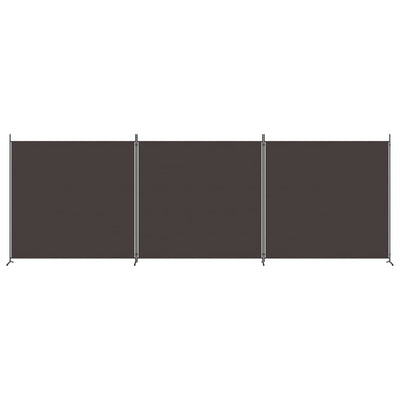 3-Panel Room Divider Brown 525x180 cm Fabric