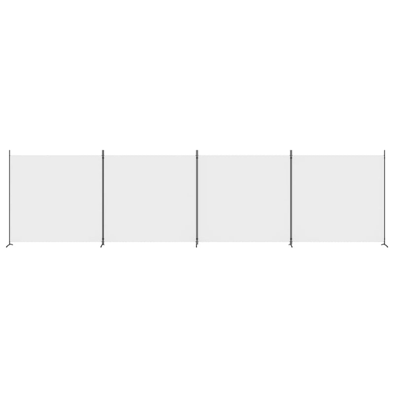 4-Panel Room Divider White 698x180 cm Fabric