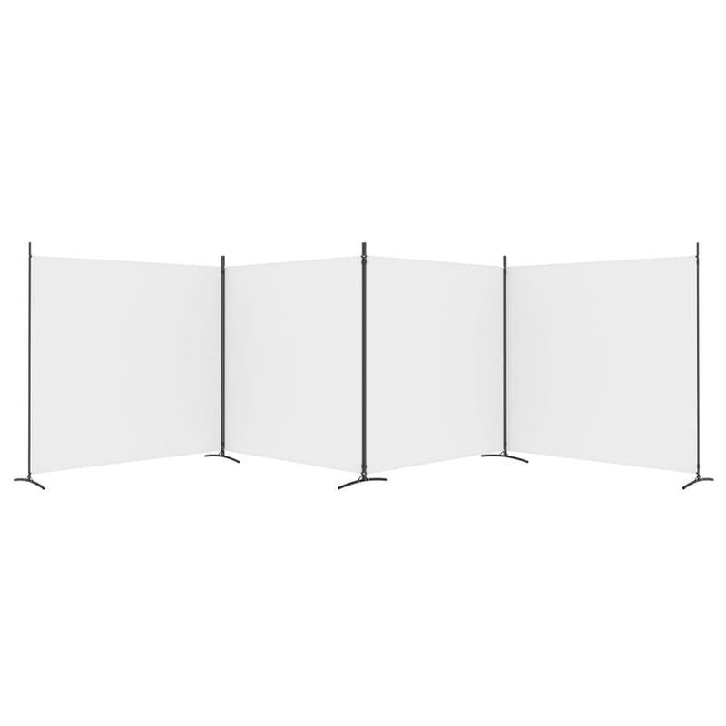 4-Panel Room Divider White 698x180 cm Fabric