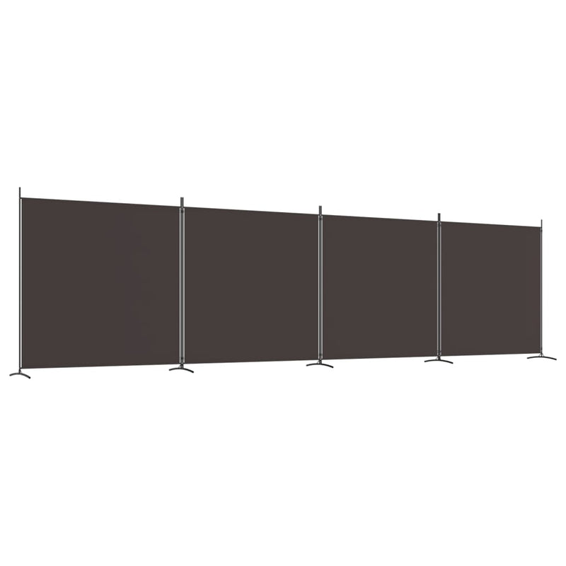 4-Panel Room Divider Brown 698x180 cm Fabric