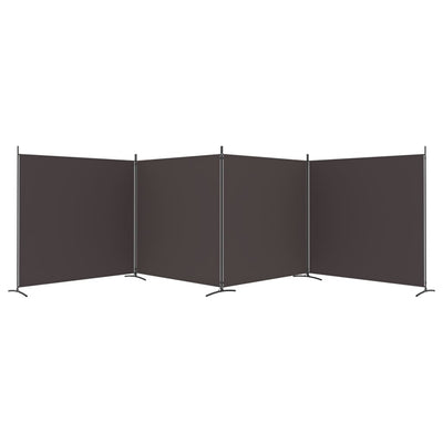 4-Panel Room Divider Brown 698x180 cm Fabric