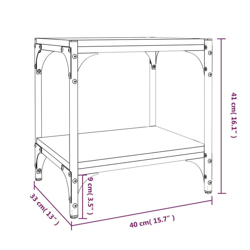 TV Cabinet Smoked Oak 40x33x41 cm Engineered Wood and Steel