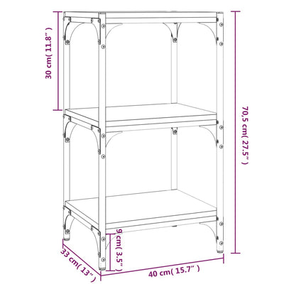 Book Cabinet Smoked Oak 40x33x70.5 cm Engineered Wood and Steel