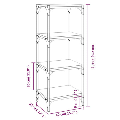 Book Cabinet Black 40x33x100 cm Engineered Wood and Steel