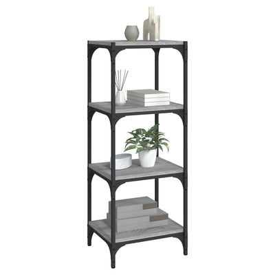 Book Cabinet Grey Sonoma 40x33x100 cm Engineered Wood and Steel