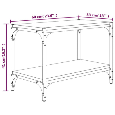 TV Cabinet Black 60x33x41 cm Engineered Wood and Steel