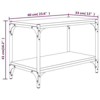 TV Cabinet Smoked Oak 60x33x41 cm Engineered Wood and Steel