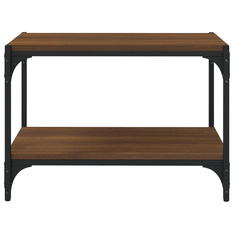 TV Cabinet Brown Oak 60x33x41 cm Engineered Wood and Steel